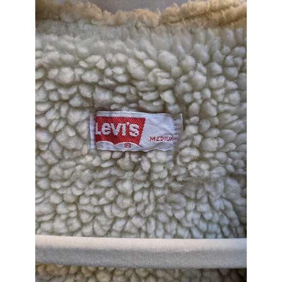 Vintage Levis Western Denim Vest Men Size S  Orange Tab Sherpa Lined USA 70s 80s - Picture 5 of 15